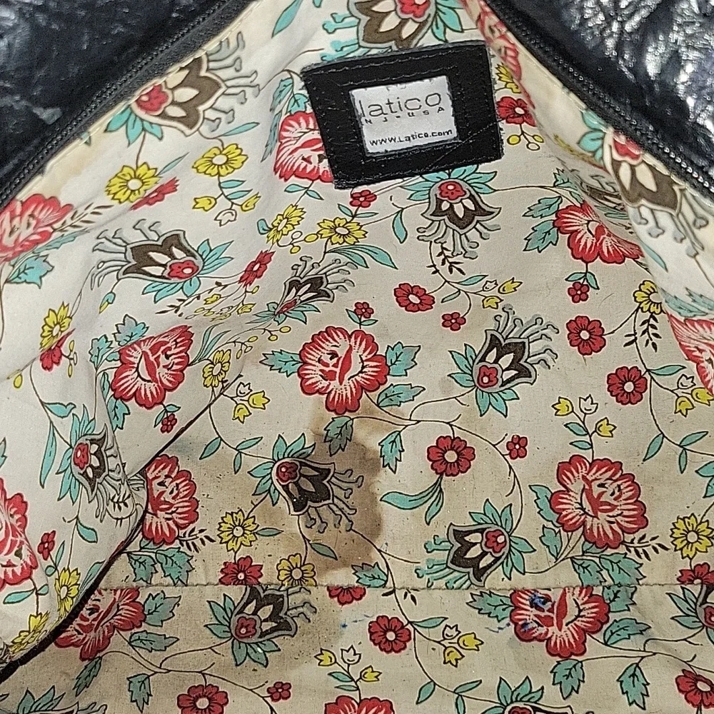 Latico NJ USA for Anthropologie Black Leather Tote Bag